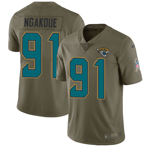 Jacksonville Jaguars #91 Yannick Ngakoue Olive Youth Stitched NFL Limited 2017 Salute to Service Jersey->youth nfl jersey->Youth Jersey